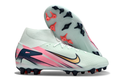 Nike Air Zoom Mercurial Superfly 10 Elite AG High-Tops Soccer Cleats - Jade/Gold/Pink