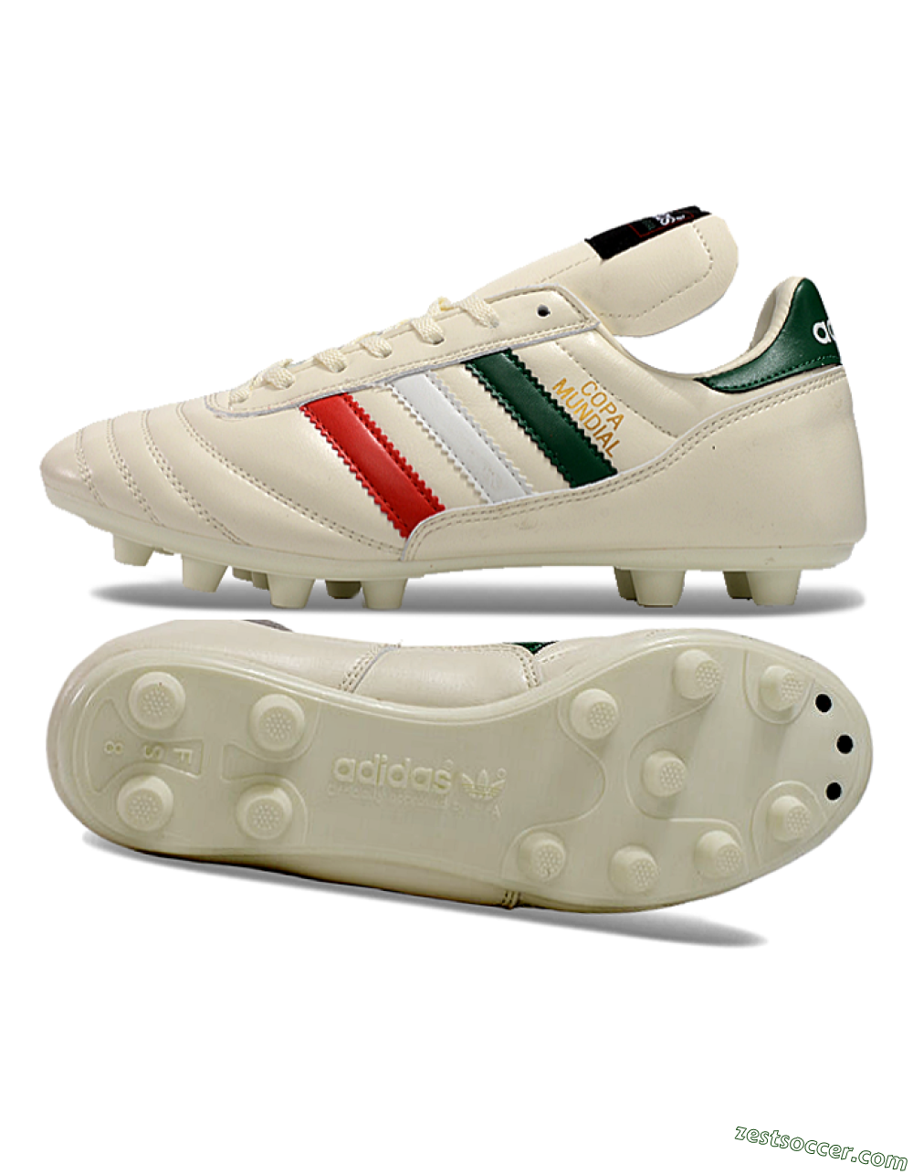 Adidas Mundial Team Astro TF Low-Tops Soccer Shoes - Beige/Red/Green 1