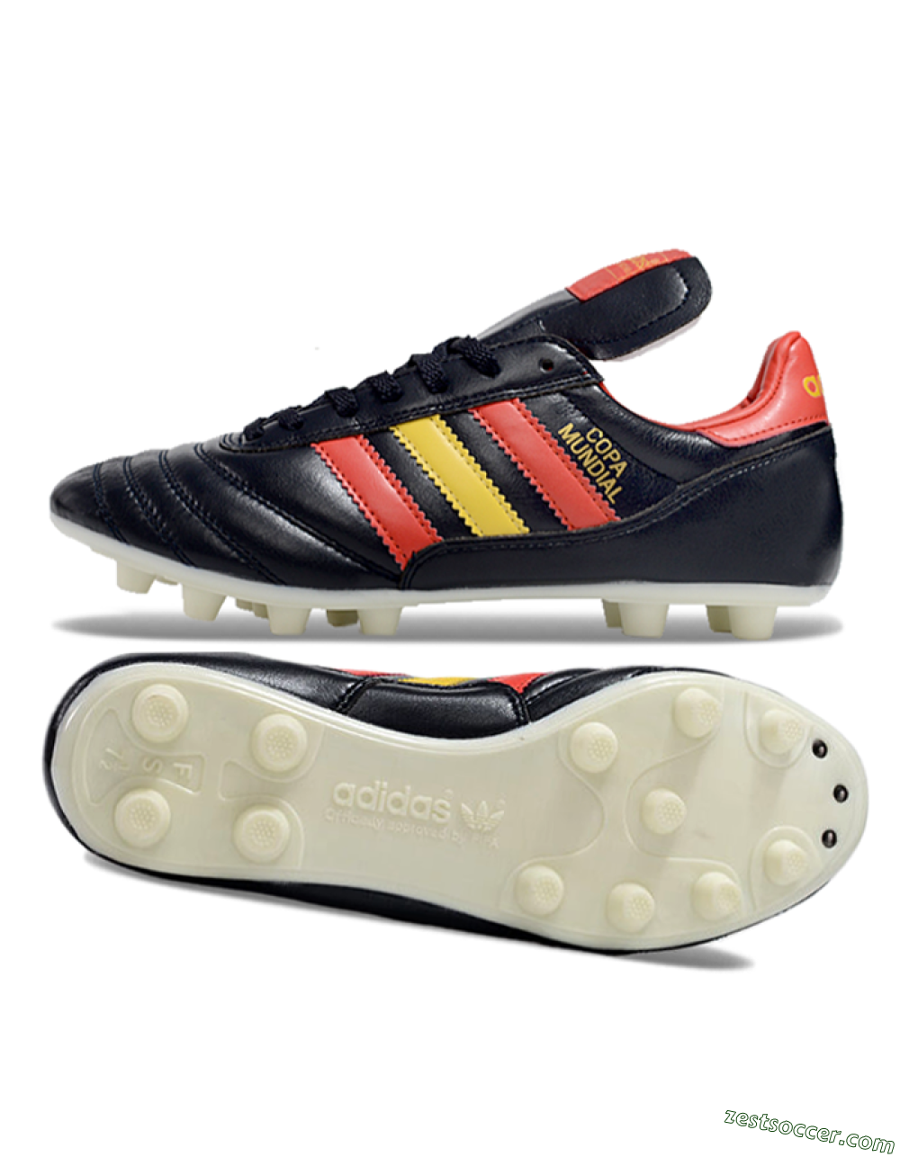 Adidas Mundial Team Astro TF Low-Tops Soccer Shoes - Black/Red/Yellow 1