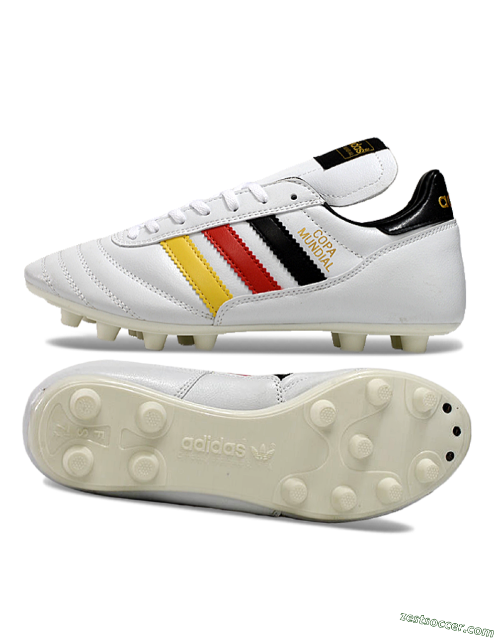 Adidas Mundial Team Astro TF Low-Tops Soccer Shoes - White/Black/Red/Yellow 1