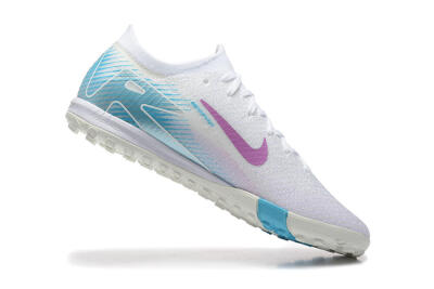 Nike Air Zoom Mercurial Vapor 16 Elite TF Low-Tops Soccer Shoes - White/Purple/Blue