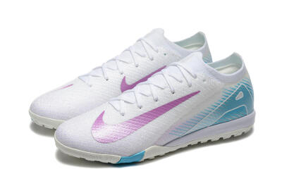 Nike Air Zoom Mercurial Vapor 16 Elite TF Low-Tops Soccer Shoes - White/Purple/Blue