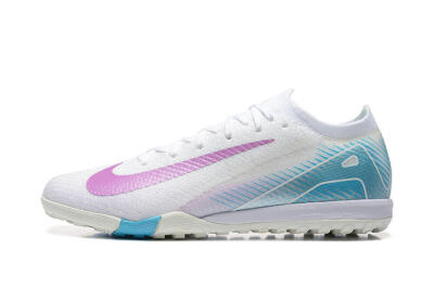 Nike Air Zoom Mercurial Vapor 16 Elite TF Low-Tops Soccer Shoes - White/Purple/Blue