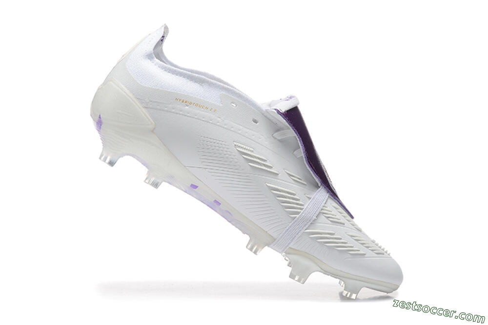 Adidas Predator Accuracy Elite Foldover Tongue FG Low-Tops Soccer Cleats - White/Purple/Gold 7