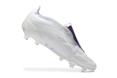 Adidas Predator Accuracy Elite Foldover Tongue FG Low-Tops Soccer Cleats - White/Purple/Gold
