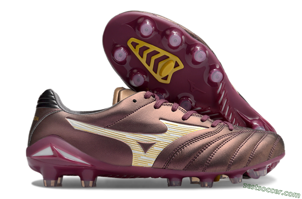 Mizuno Morelia Neo 4 FG Low-Tops Soccer Cleats - Red/White/Gold 0