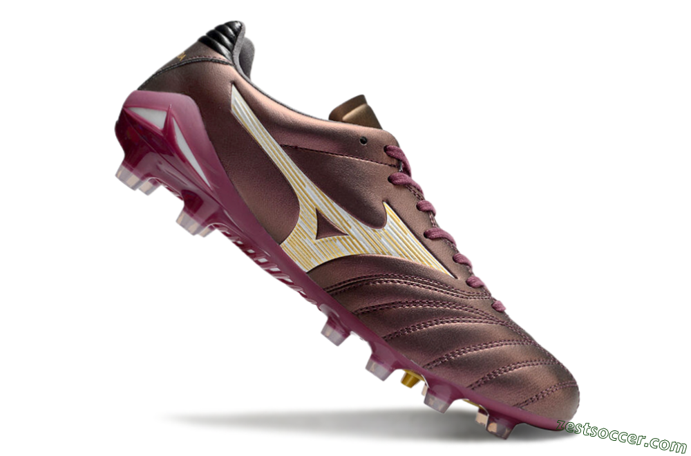 Mizuno Morelia Neo 4 FG Low-Tops Soccer Cleats - Red/White/Gold 4
