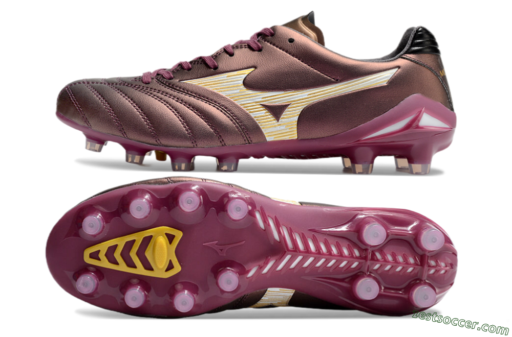 Mizuno Morelia Neo 4 FG Low-Tops Soccer Cleats - Red/White/Gold 1