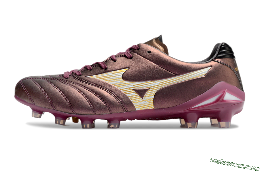Mizuno Morelia Neo 4 FG Low-Tops Soccer Cleats - Red/White/Gold 2