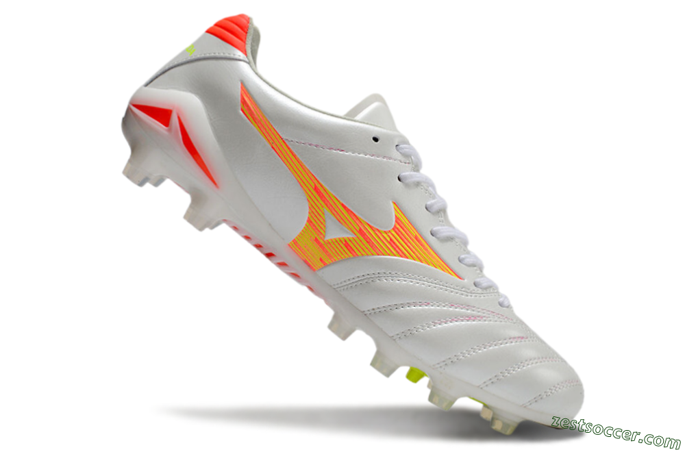 Mizuno Morelia Neo 4 FG Low-Tops Soccer Cleats - White/Red/Yellow 4