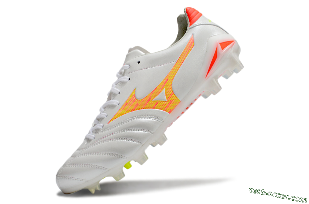 Mizuno Morelia Neo 4 FG Low-Tops Soccer Cleats - White/Red/Yellow 5