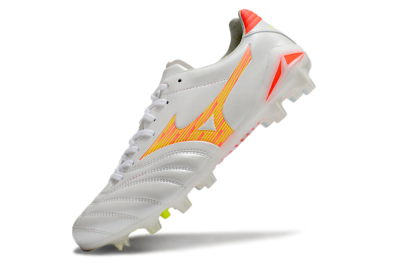 Mizuno Morelia Neo 4 FG Low-Tops Soccer Cleats - White/Red/Yellow