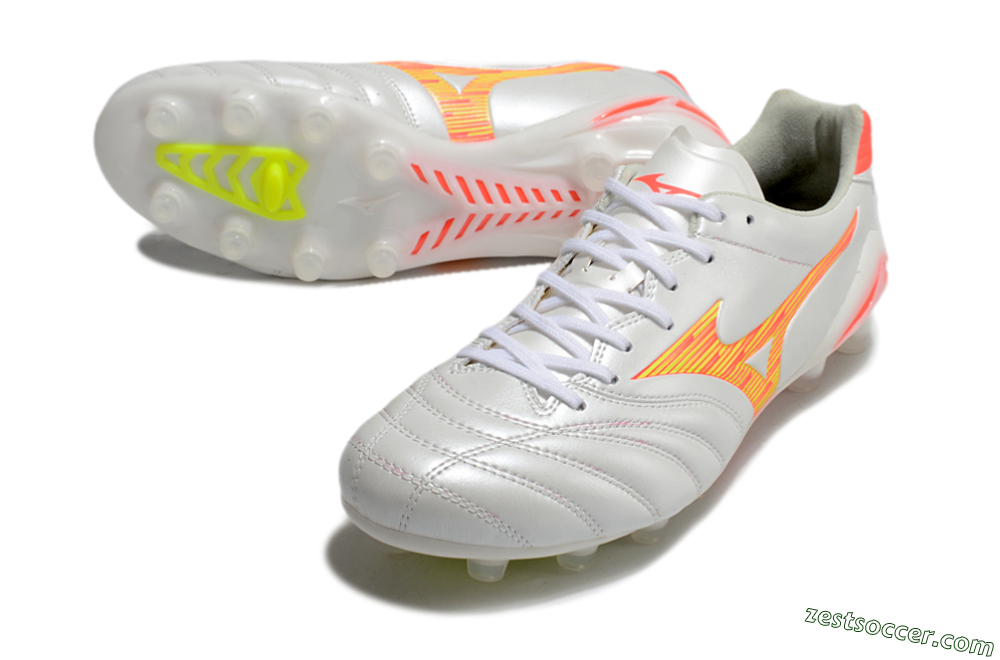 Mizuno Morelia Neo 4 FG Low-Tops Soccer Cleats - White/Red/Yellow 3