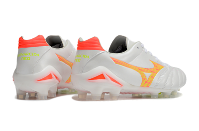 Mizuno Morelia Neo 4 FG Low-Tops Soccer Cleats - White/Red/Yellow