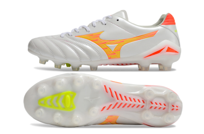 Mizuno Morelia Neo 4 FG Low-Tops Soccer Cleats - White/Red/Yellow