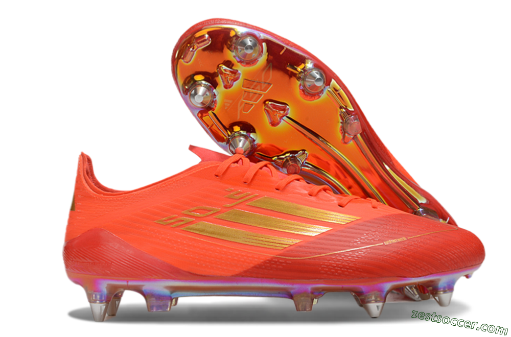 Adidas F50 Elite SG Low-Tops Soccer Cleats - Red/Gold 0