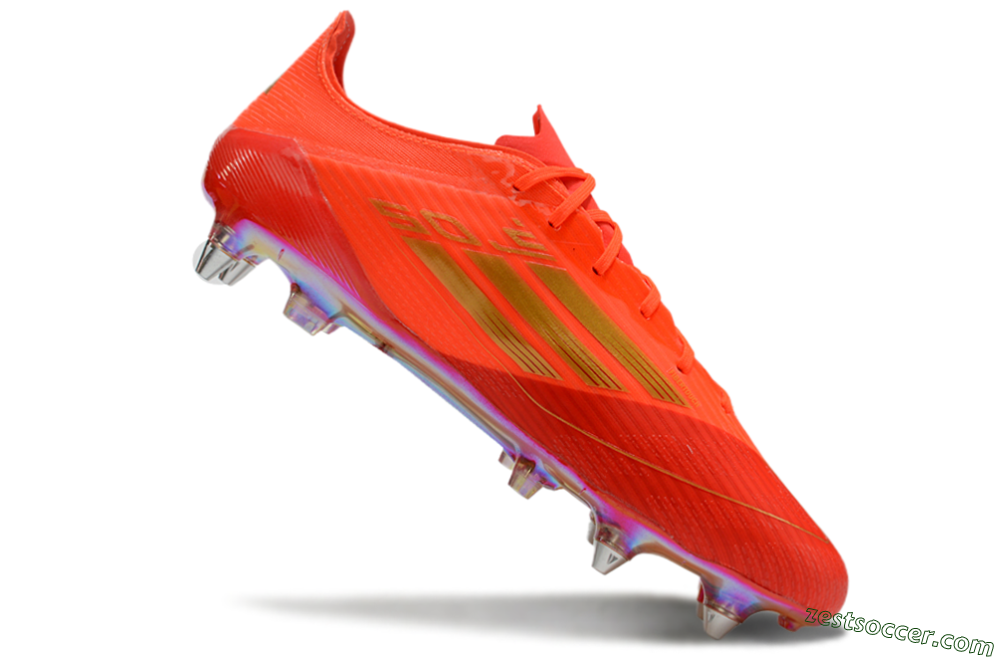 Adidas F50 Elite SG Low-Tops Soccer Cleats - Red/Gold 4