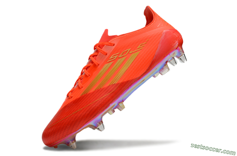 Adidas F50 Elite SG Low-Tops Soccer Cleats - Red/Gold 5