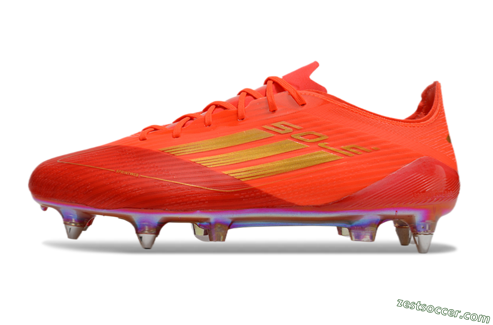 Adidas F50 Elite SG Low-Tops Soccer Cleats - Red/Gold 2