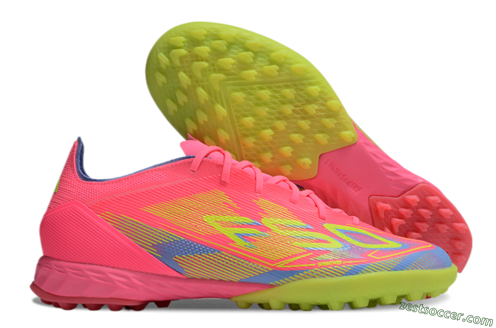 Adidas F50 Pro TF Low-Tops Soccer Shoes - Pink/Blue/Yellow 0