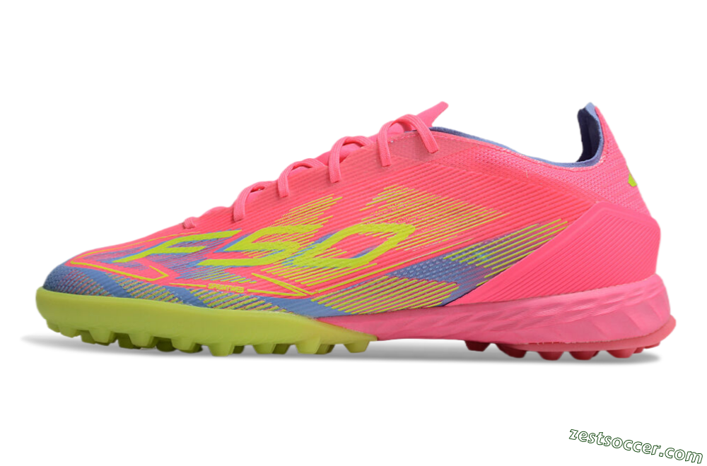 Adidas F50 Pro TF Low-Tops Soccer Shoes - Pink/Blue/Yellow 2