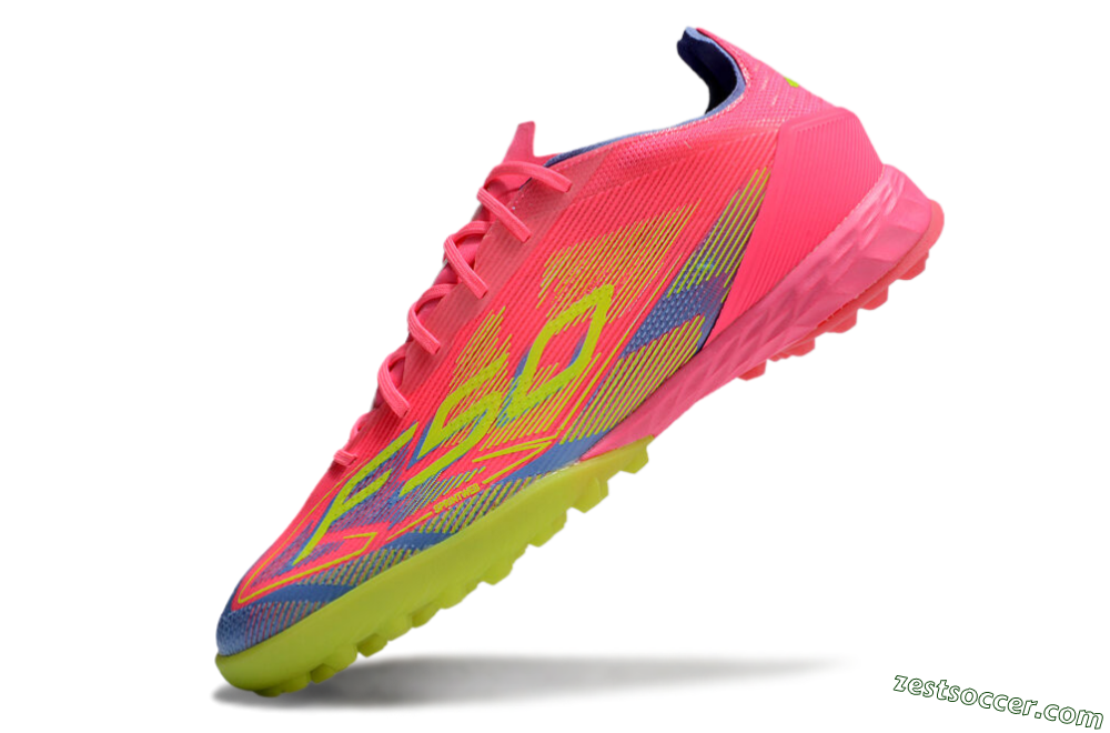 Adidas F50 Pro TF Low-Tops Soccer Shoes - Pink/Blue/Yellow 5