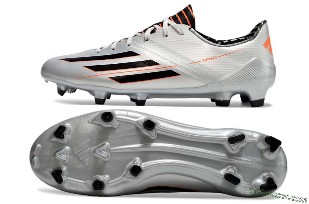Adidas F50 Adizero FG Low-Tops Soccer Cleats - Silver/Black/Orange 1