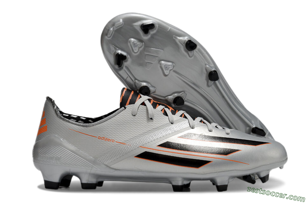 Adidas F50 Adizero FG Low-Tops Soccer Cleats - Silver/Black/Orange 0