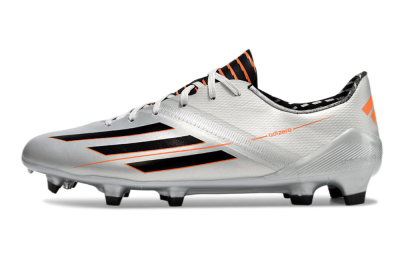Adidas F50 Adizero FG Low-Tops Soccer Cleats - Silver/Black/Orange