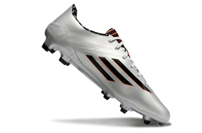 Adidas F50 Adizero FG Low-Tops Soccer Cleats - Silver/Black/Orange