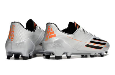 Adidas F50 Adizero FG Low-Tops Soccer Cleats - Silver/Black/Orange