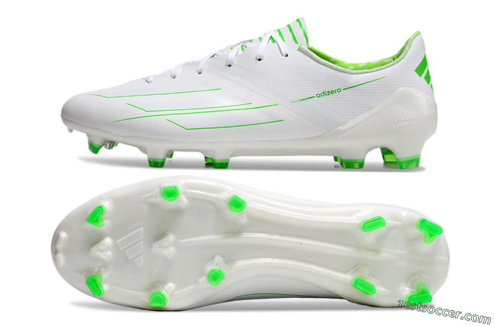Adidas F50 Adizero FG Low-Tops Soccer Cleats - White/Green 1