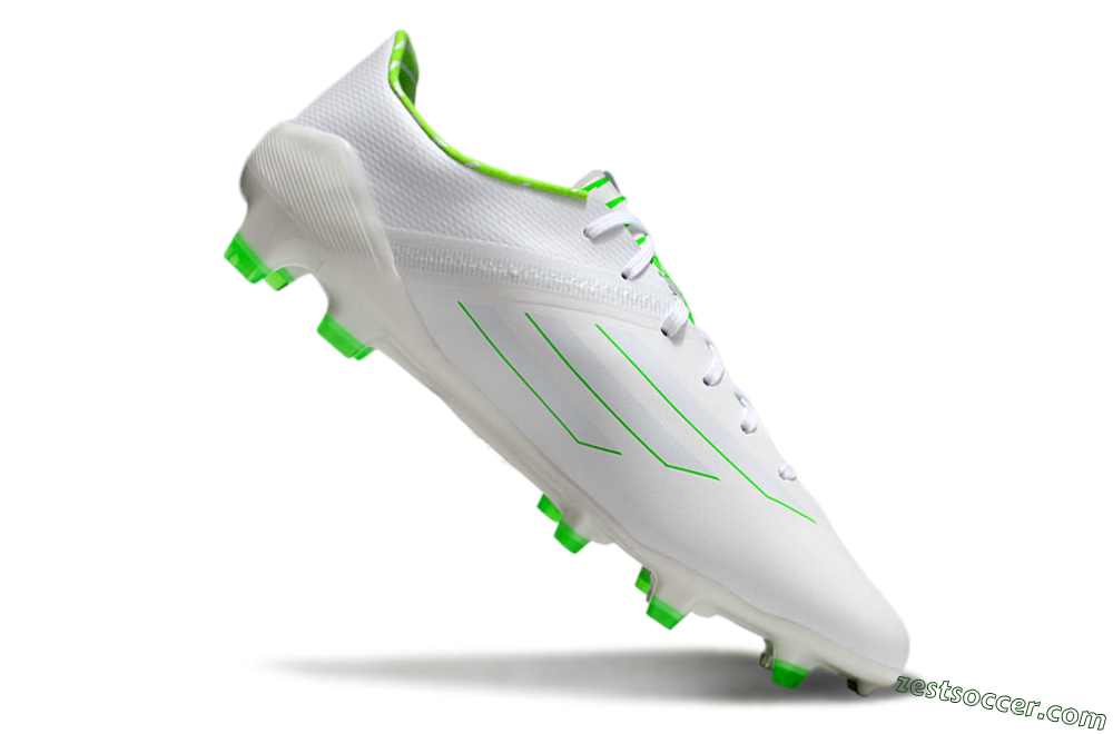 Adidas F50 Adizero FG Low-Tops Soccer Cleats - White/Green 4