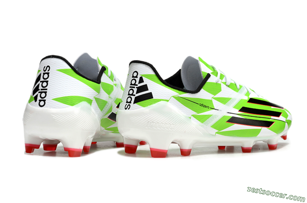 Adidas F50 Adizero Elite FG Low-Tops Soccer Cleats - White/Black/Green/Pink 6