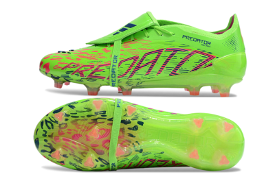 Adidas Predator Elite Foldover Tongue FG Low-Tops Soccer Cleats - Yellow/Blue/Purple