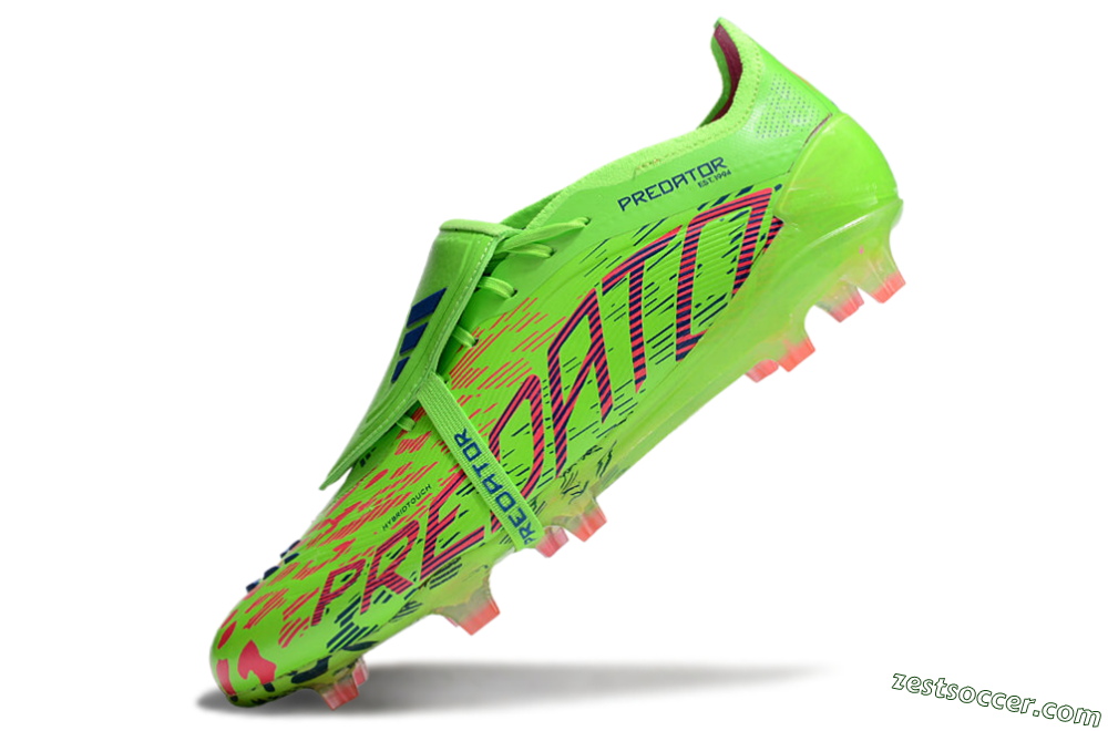 Adidas Predator Elite Foldover Tongue FG Low-Tops Soccer Cleats - Yellow/Blue/Purple 5