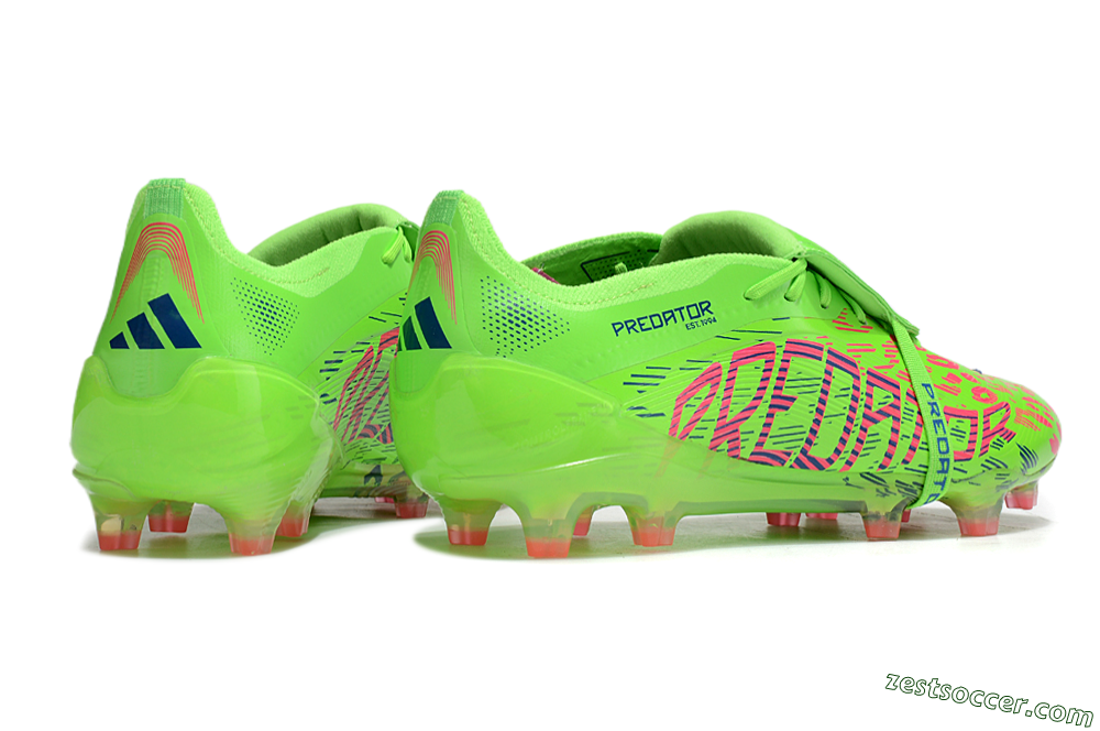 Adidas Predator Elite Foldover Tongue FG Low-Tops Soccer Cleats - Yellow/Blue/Purple 6
