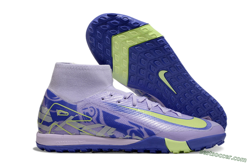 Nike Air Zoom Mercurial Superfly 10 Elite TF High-Tops Soccer Shoes - Purple/Yellow/White 0