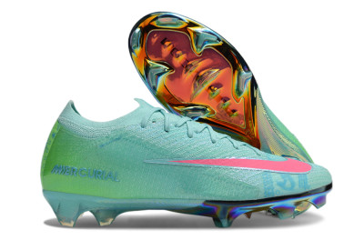 Nike Air Zoom Mercurial Vapor 16 Elite FG Low-Tops Soccer Cleats - Jade/Pink/Yellow