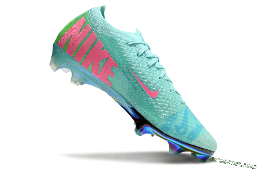 Nike Air Zoom Mercurial Vapor 16 Elite FG Low-Tops Soccer Cleats - Jade/Pink/Yellow 2