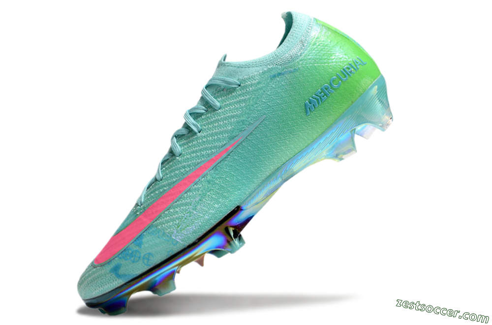 Nike Air Zoom Mercurial Vapor 16 Elite FG Low-Tops Soccer Cleats - Jade/Pink/Yellow 0