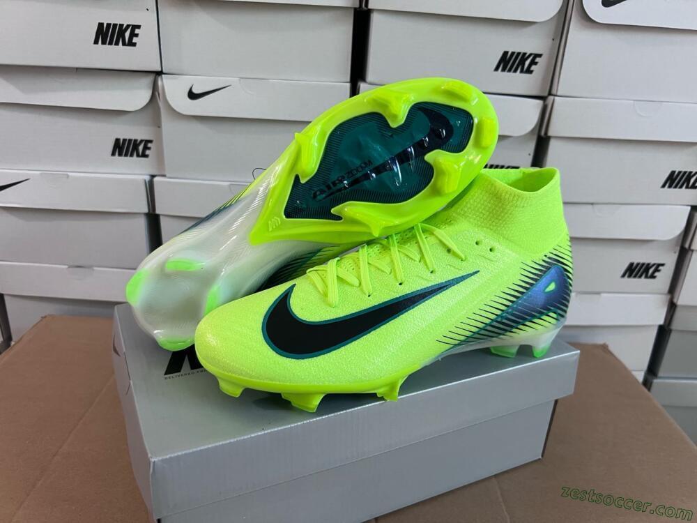 Nike Air Zoom Mercurial Superfly 10 Elite FG High-Tops Soccer Cleats - Yellow/Black/Blue