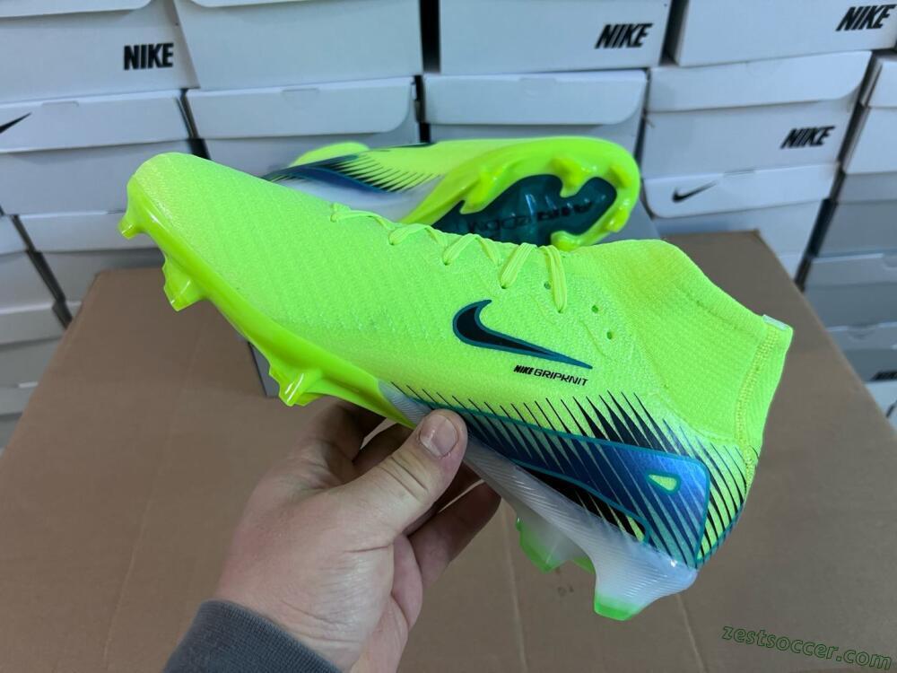 Nike Air Zoom Mercurial Superfly 10 Elite FG High-Tops Soccer Cleats - Yellow/Black/Blue