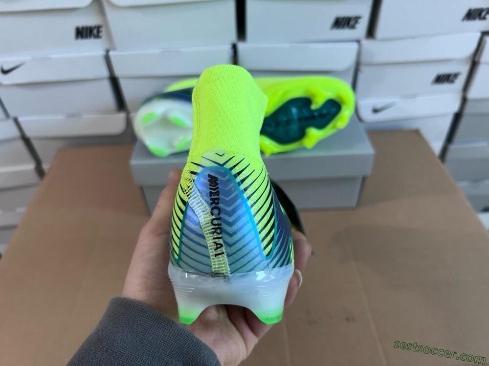 Nike Air Zoom Mercurial Superfly 10 Elite FG High-Tops Soccer Cleats - Yellow/Black/Blue