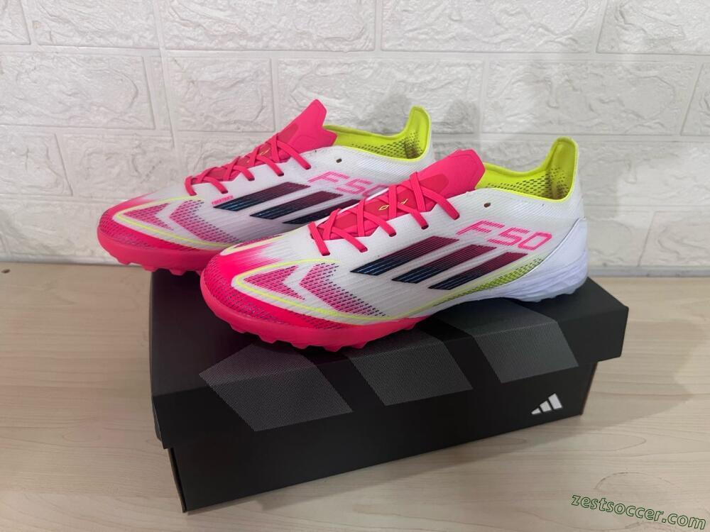 Adidas F50 Elite TF Low-Tops Soccer Shoes - White/Red/Yellow