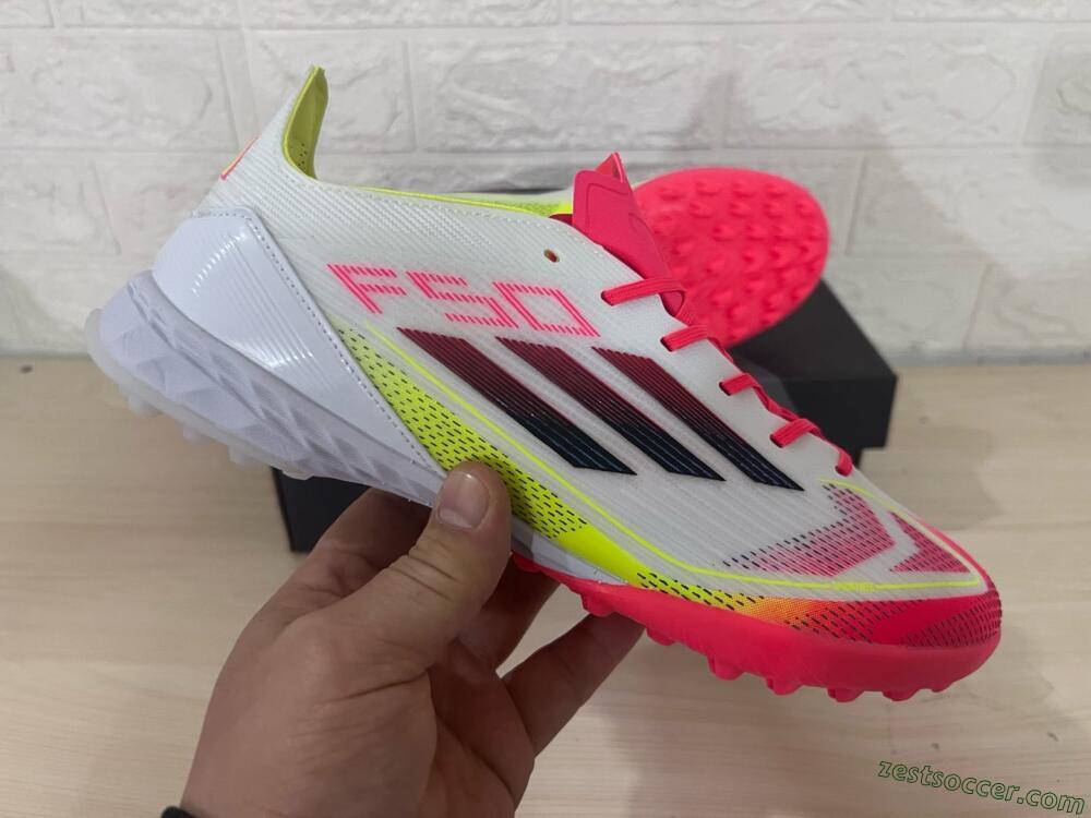 Adidas F50 Elite TF Low-Tops Soccer Shoes - White/Red/Yellow
