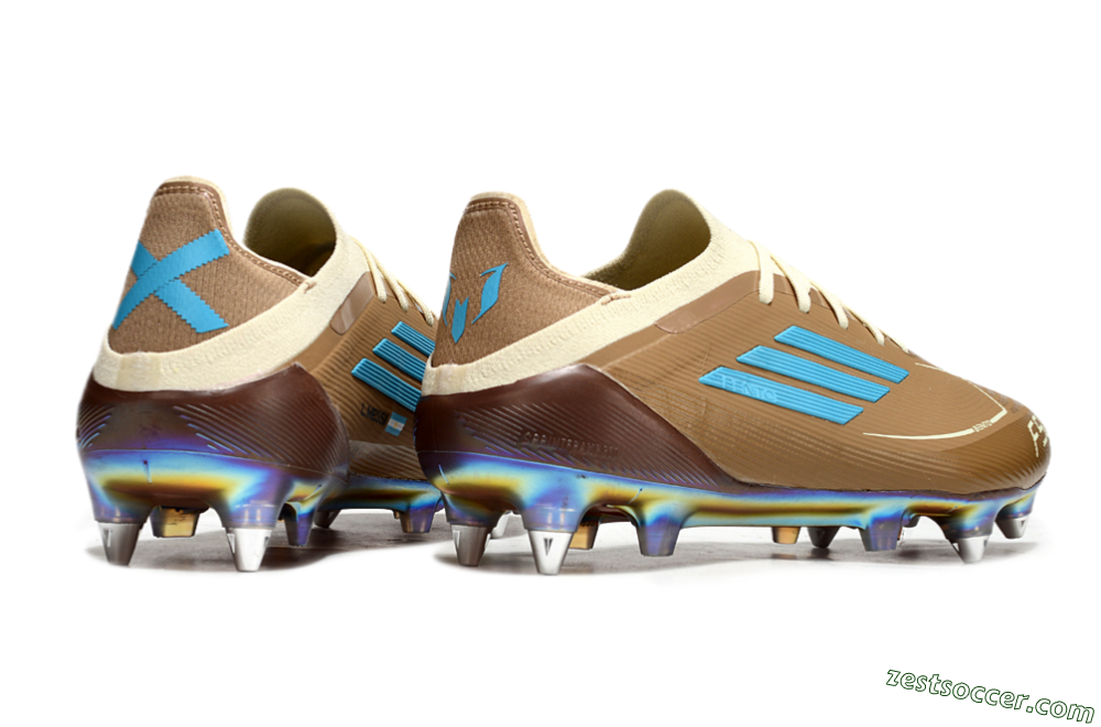 Messi x Adidas F50 Elite Benito SG Low-Tops Soccer Cleats - Brown/White/Blue 6
