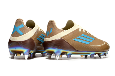 Messi x Adidas F50 Elite Benito SG Low-Tops Soccer Cleats - Brown/White/Blue