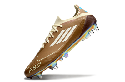 Messi x Adidas F50 Elite Benito SG Low-Tops Soccer Cleats - Brown/White/Blue