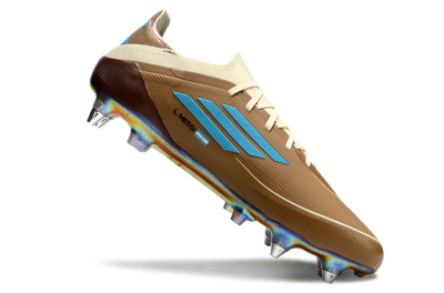 Messi x Adidas F50 Elite Benito SG Low-Tops Soccer Cleats - Brown/White/Blue